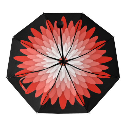 Flower Of Paper Cut - Red Anti-UV Foldable Umbrella (Underside Printing) (U07)