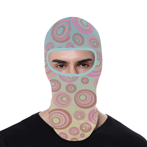 Retro Psychedelic Pink and Blue All Over Print Balaclava