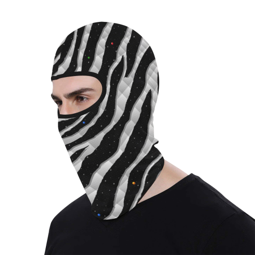 Ripped SpaceTime Stripes - White All Over Print Balaclava