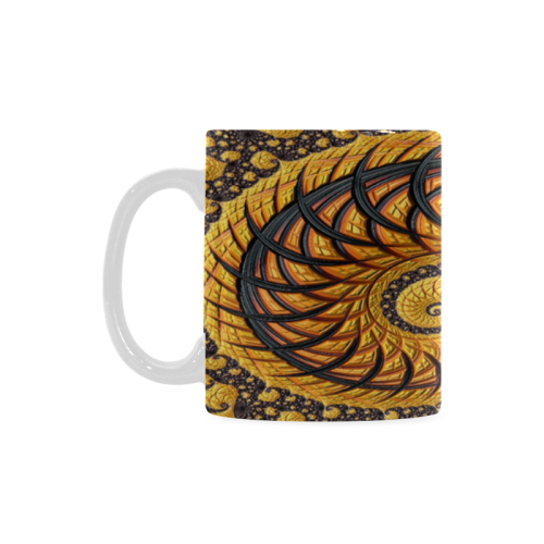 Spiral Yellow and Black Staircase Fractal Custom White Mug (11OZ)