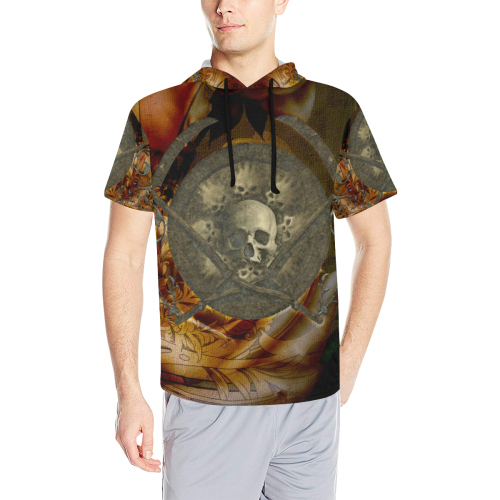 Awesome creepy skulls All Over Print Short Sleeve Hoodie for Men (Model H32)