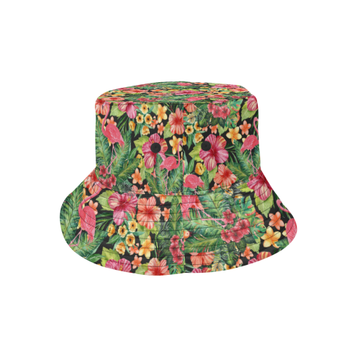 Tropical Flamingo Flowers All Over Print Bucket Hat