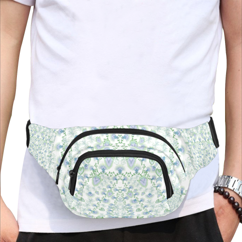 syrian flowers blue Fanny Pack/Small (Model 1677)