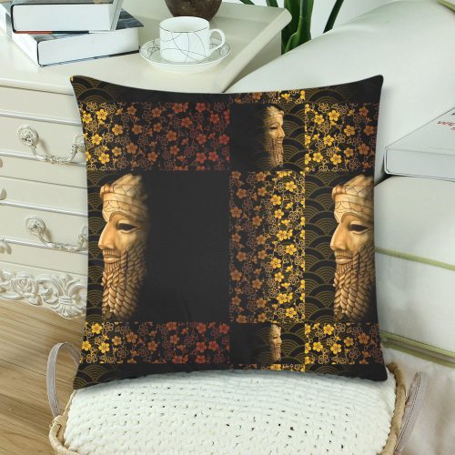 King Sargon Custom Zippered Pillow Cases 18"x 18" (Twin Sides) (Set of 2)
