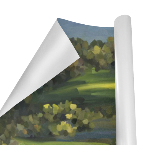 Oil Impasto Landscape Painting Gift Wrapping Paper 58"x 23" (1 Roll)