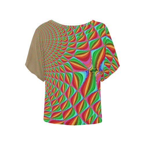 fractal trace cjulia Women's Batwing-Sleeved Blouse T shirt (Model T44)