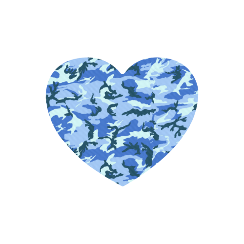 Woodland Blue Camouflage Heart-shaped Mousepad
