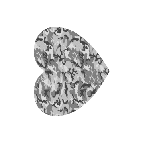 Woodland Urban City Black/Gray Camouflage Heart-shaped Mousepad