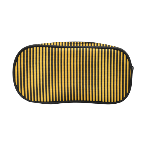 Black and Gold Stripes Pencil Pouch/Large (Model 1680)