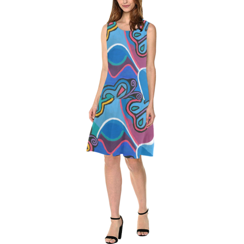 Mariposas Dress Sleeveless Splicing Shift Dress(Model D17)