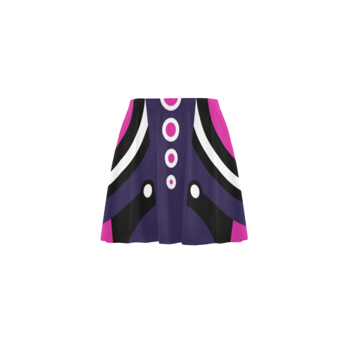 Pink Purple Tiki Tribal Mini Skating Skirt (Model D36)