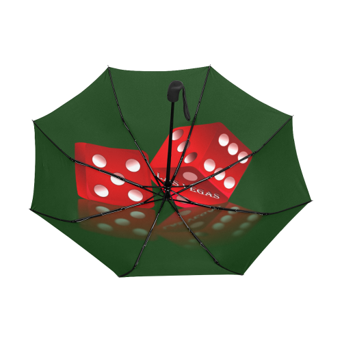 Las Vegas Craps Dice on Green Anti-UV Auto-Foldable Umbrella (Underside Printing) (U06)