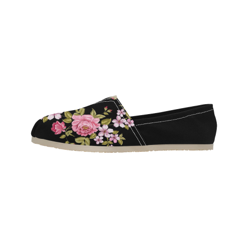 Pure Nature - Summer Of Pink Roses 1 Women's Classic Canvas Slip-On (Model 1206)