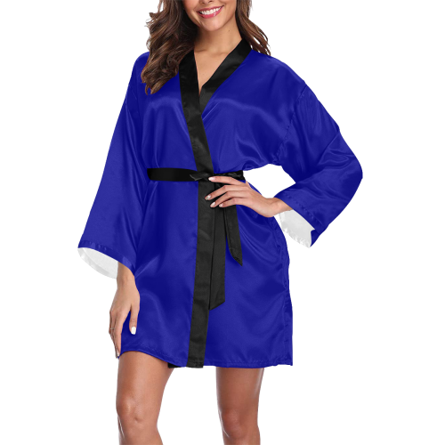color dark blue Long Sleeve Kimono Robe