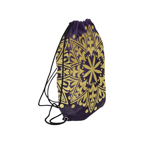 MANDALA POT GOLD Small Drawstring Bag Model 1604 (Twin Sides) 11"(W) * 17.7"(H)
