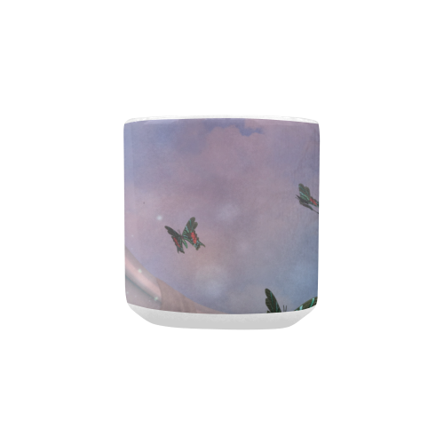 The moon with butterflies Heart-shaped Morphing Mug