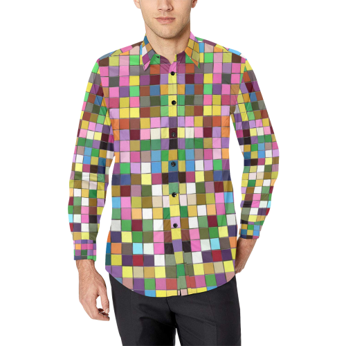 Mosaic Braq by Artdream Men's All Over Print Casual Dress Shirt (Model T61)