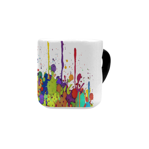 Crazy Multicolored Running Splashes II Heart-shaped Morphing Mug