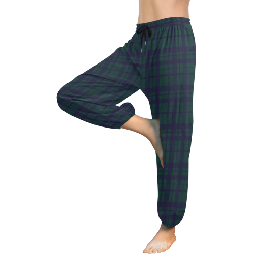Green Plaid Rock Style Women's All Over Print Harem Pants (Model L18)
