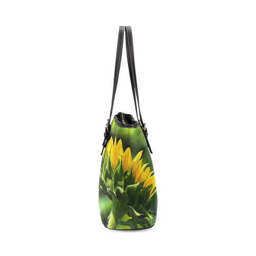 Sunflower New Beginnings Leather Tote Bag/Large (Model 1640)