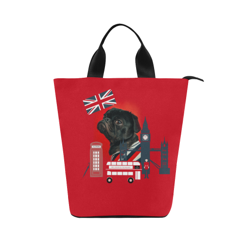 Cute Proud London Pug Nylon Lunch Tote Bag (Model 1670)