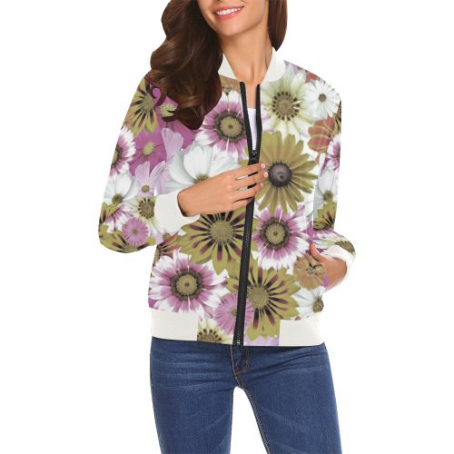 Spring Time Flowers 4 All Over Print Bomber Jacket for Women (Model H19)