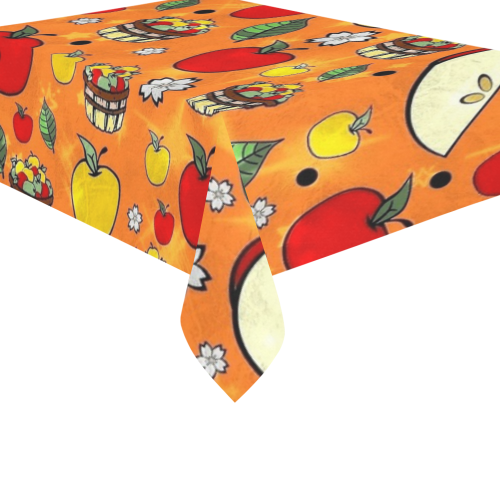 Apple Popart by Nico Bielow Cotton Linen Tablecloth 60"x 84"
