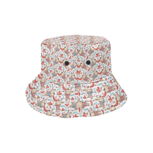 Cute Valentine Dogs in Love All Over Print Bucket Hat