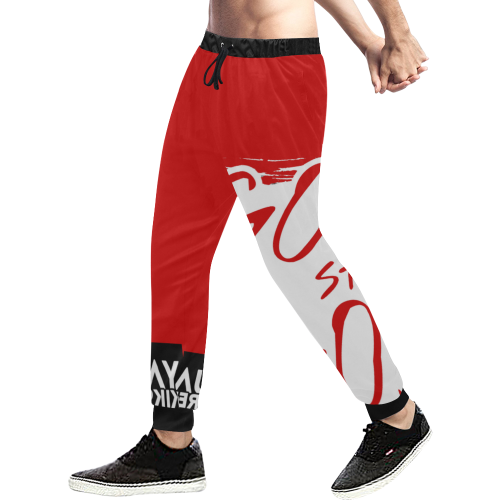 Red Men's All Over Print Sweatpants (Model L11)