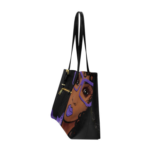 Purple Lady Euramerican Tote Bag/Large (Model 1656)