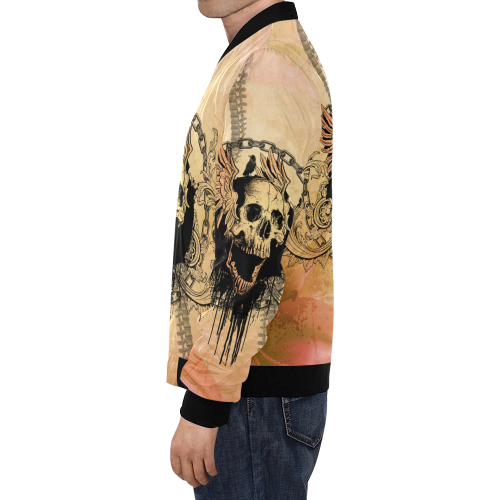 Amazing skull with wings All Over Print Bomber Jacket for Men/Large Size (Model H19)