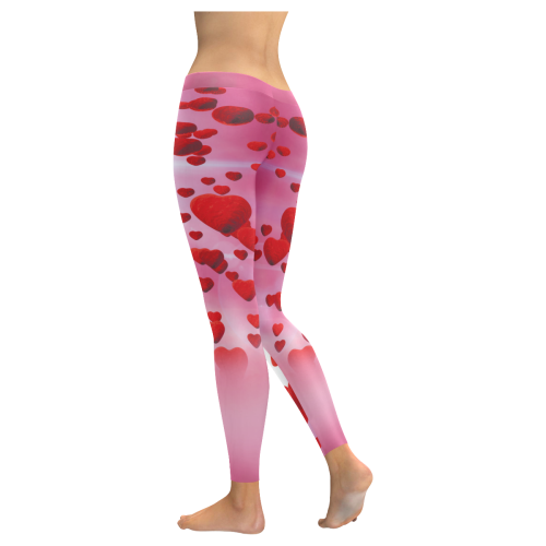 lovely romantic sky heart pattern for valentines day, mothers day, birthday, marriage leggings Low Rise Leggings (Invisible Stitch) (Model L05)