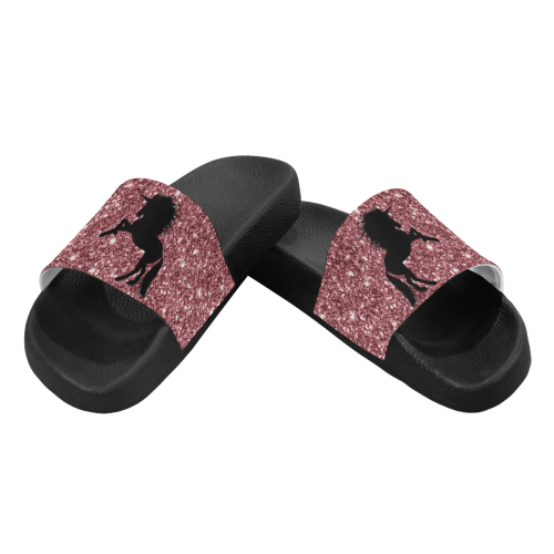 sparkling unicorn pink by JamColors Women's Slide Sandals (Model 057)