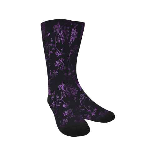 Gothic black_n_purple pattern Men's Custom Socks
