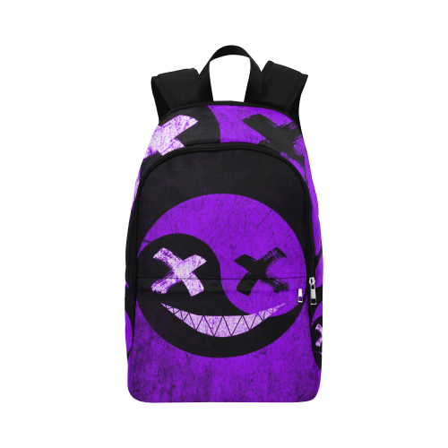 Woke Rave Smiley Indigo Fabric Backpack for Adult (Model 1659)