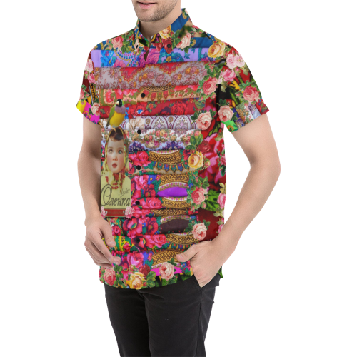 Flower Child Men's All Over Print Short Sleeve Shirt (Model T53)