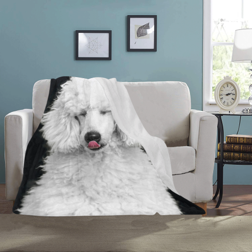 Silly White Poodle Ultra-Soft Micro Fleece Blanket 40"x50"