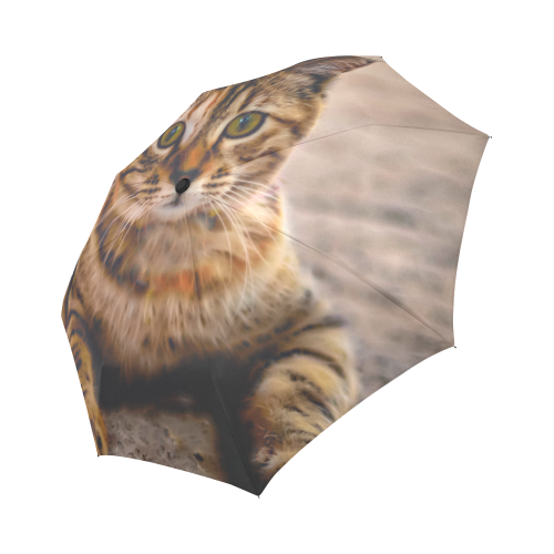 Cute Pretty Little Kitty Cat Auto-Foldable Umbrella (Model U04)