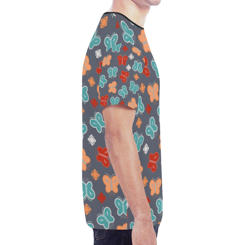 butterfly pattern New All Over Print T-shirt for Men/Large Size (Model T45)