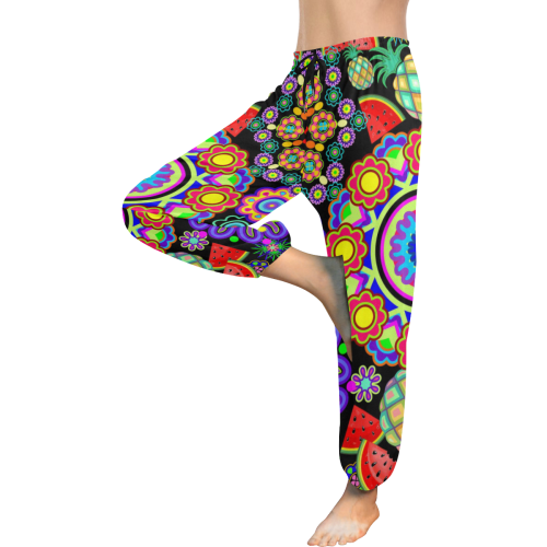 Mandalas and Exotic Fruits Pattern Women's All Over Print Harem Pants (Model L18)