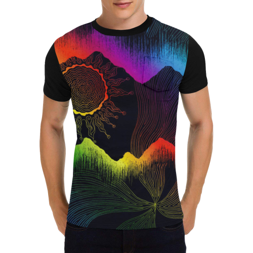 Sunset in The Dark Men's All Over Print T-Shirt with Chest Pocket (Model T56)