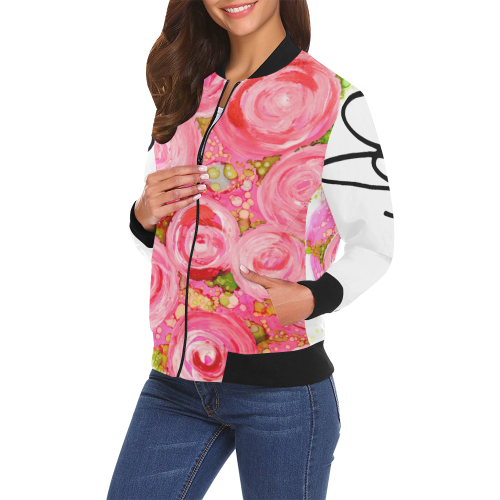 Sweet Dreams Womens Jacket All Over Print Bomber Jacket for Women (Model H19)
