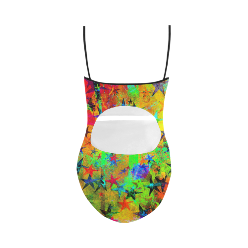 stars and texture colors Strap Swimsuit ( Model S05)