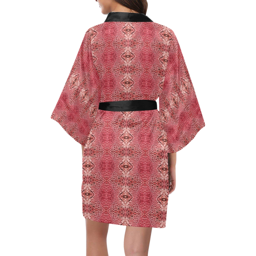 leopard red skin 3 design Kimono Robe