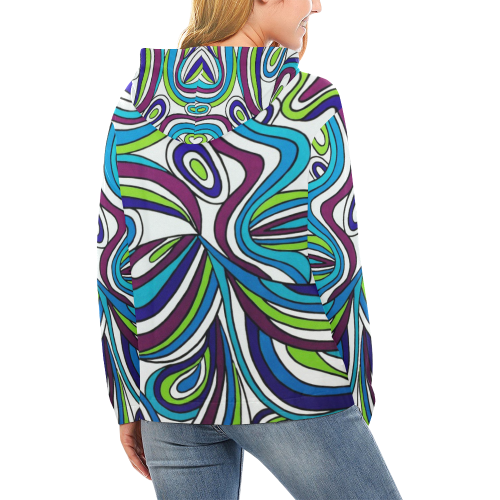 Lucky Charm All Over Print Hoodie for Women (USA Size) (Model H13)
