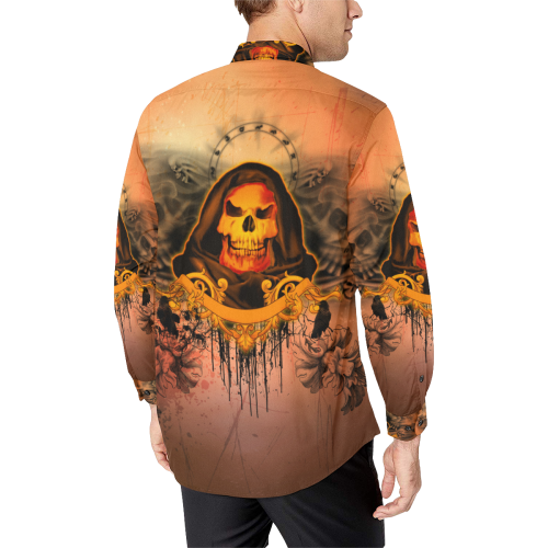The skulls Men's All Over Print Casual Dress Shirt (Model T61)