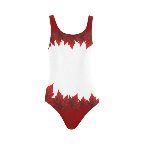 Canada Maple Leaf Swimsuits Canada Team Swimwear Vest One Piece Swimsuit (Model S04)