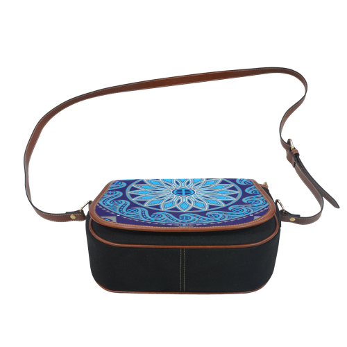 Turtle Blue Saddle Bag/Small (Model 1649)(Flap Customization)