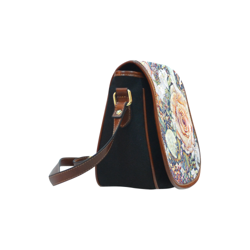 Impression Floral 10191 by JamColors Saddle Bag/Small (Model 1649)(Flap Customization)
