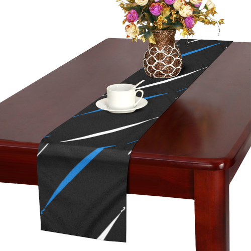 Blue, Black & White #3 Table Runner 16x72 inch